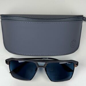 BMW All Inclusive Men's Black and Blue Sunglasses with Gray BMW Case
